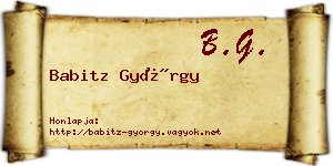 Babitz György névjegykártya